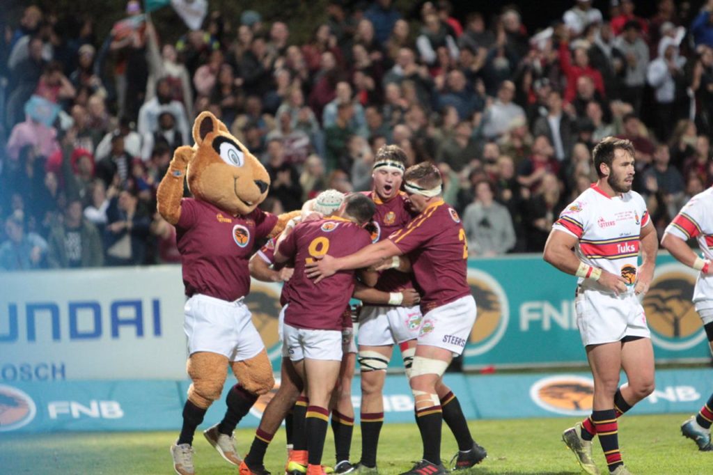 Maties celebrate in the Varsity Cup
