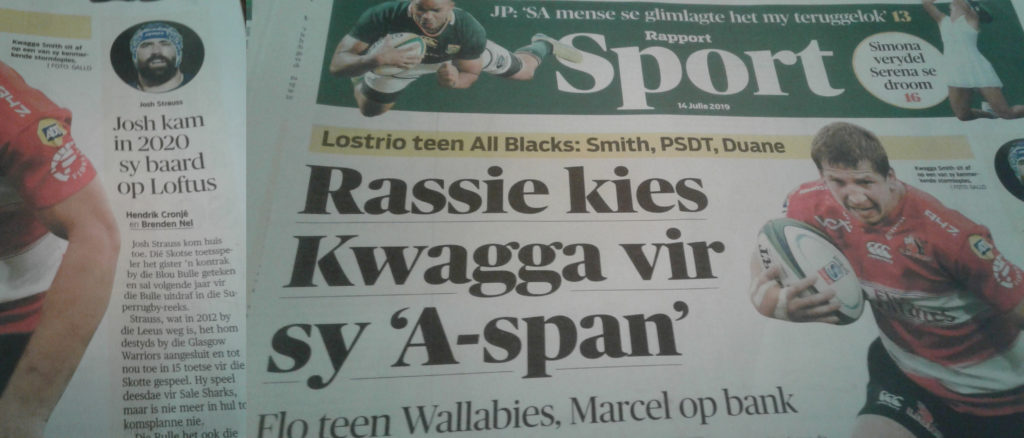 Kwagga to front All Blacks, Strauss set for homecoming