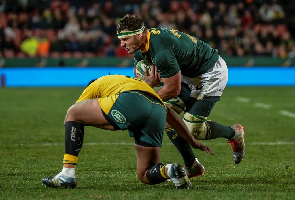Bok eighthman Marcell Coetzee against Australia in the Rugby Champs