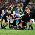 Aaron Smith shapes to kick against Boks