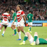 Japan celebrate their win over Ireland