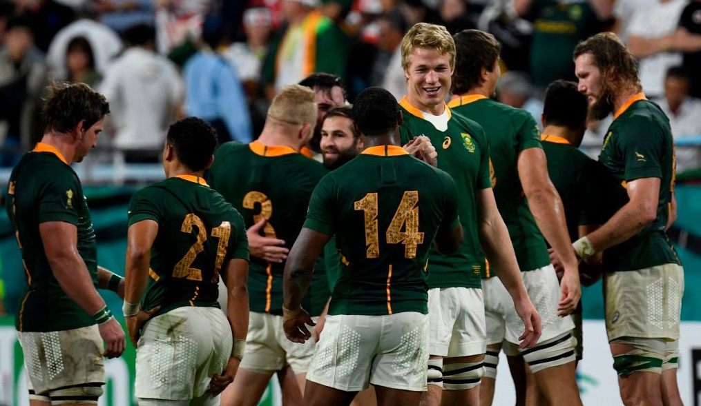 The Springboks after the win over Canada