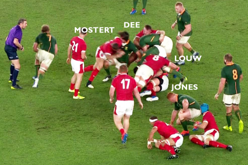 Francois Louw wins a crucial breakdown turnover
