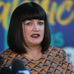 Rugby Australia Chief Executive Raelene Castle speaks to the media during a Rugby Australia press conference at Rugby HQ