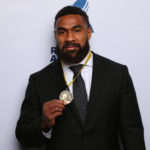 Marika Koroibete poses with the John Eales Medal during the 2019 Rugby Australia Awards at the Seymour Centre