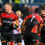 Southern kings celebrate during the Guinness Pro14 match against the Ospreys