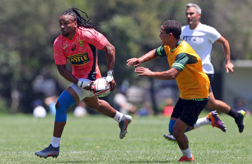 Rosko Specman during the South African national men's sevens rugby team training session at Markotter Fields