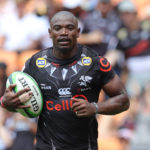 Makazole Mapimpi of the Sharks during the 2020 SuperHero Sunday match between Stormers and Sharks at FNB Stadium