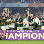 Springboks celebrates after the Rugby World Cup 2019 Final match between England and South Africa at International Stadium Yokohama
