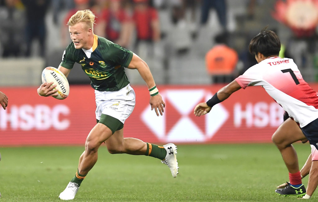 JC Pretorius of South Africa during day 1 of the 2019 HSBC Cape Town Sevens Pool A match 14 between South Africa and Japan at Cape Town Stadium