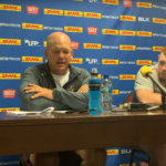 Stormers coach John Dobson and captain Steven Kitshoff address the media