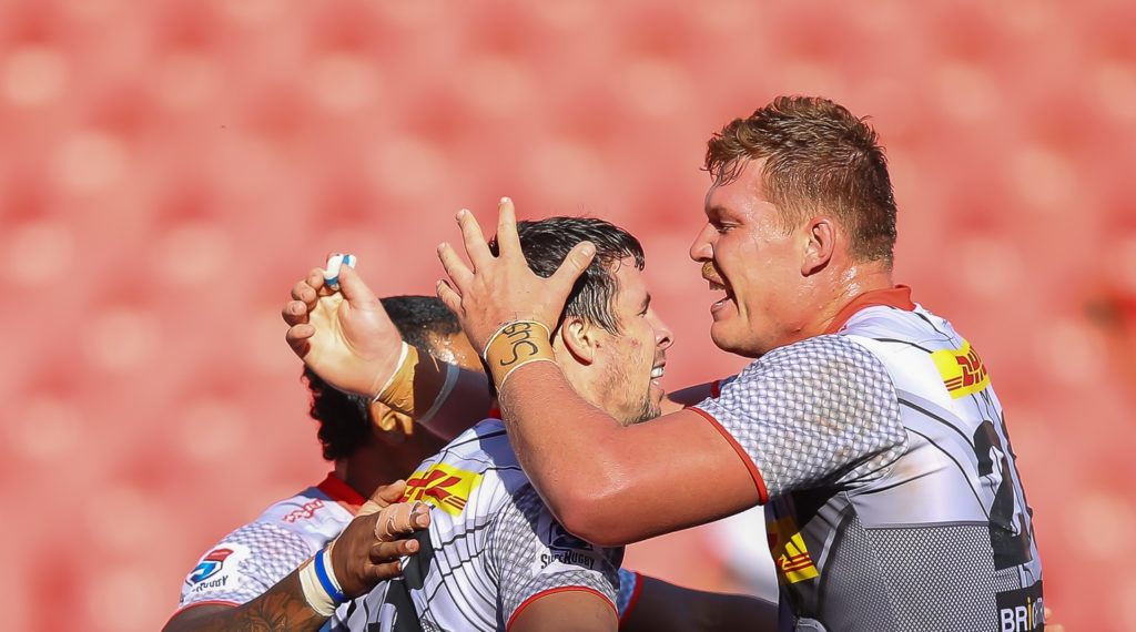 The Stormers celebrate their last-minute win.