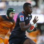 Aphelele Fassi of the Cell C Sharks during the Super Rugby match between Cell C Sharks and Jaguares at Jonsson Kings Park