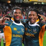 Danwel Demas and Bandise Maku of the Emerging Springboks