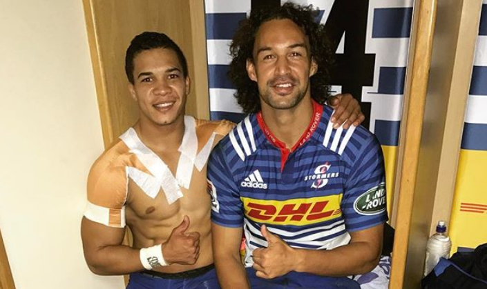 Cheslin Kolbe and Dillyn Leyds at the Stormers