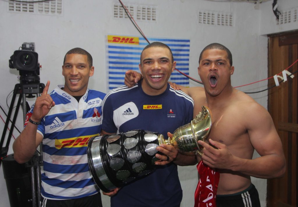 Bryan Habana celebrates WP's 2012 Currie Cup win