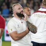 epa07966458 Joe Marler of England (L) reacts with team mates after the Rugby World Cup final match between England and South Africa at the International Stadium Yokohama, Kanagawa Prefecture, Yokohama, Japan, 02 November 2019. EPA/FRANCK ROBICHON EDITORIAL USE ONLY/ NO COMMERCIAL SALES / NOT USED IN ASSOCATION WITH ANY COMMERCIAL ENTITY