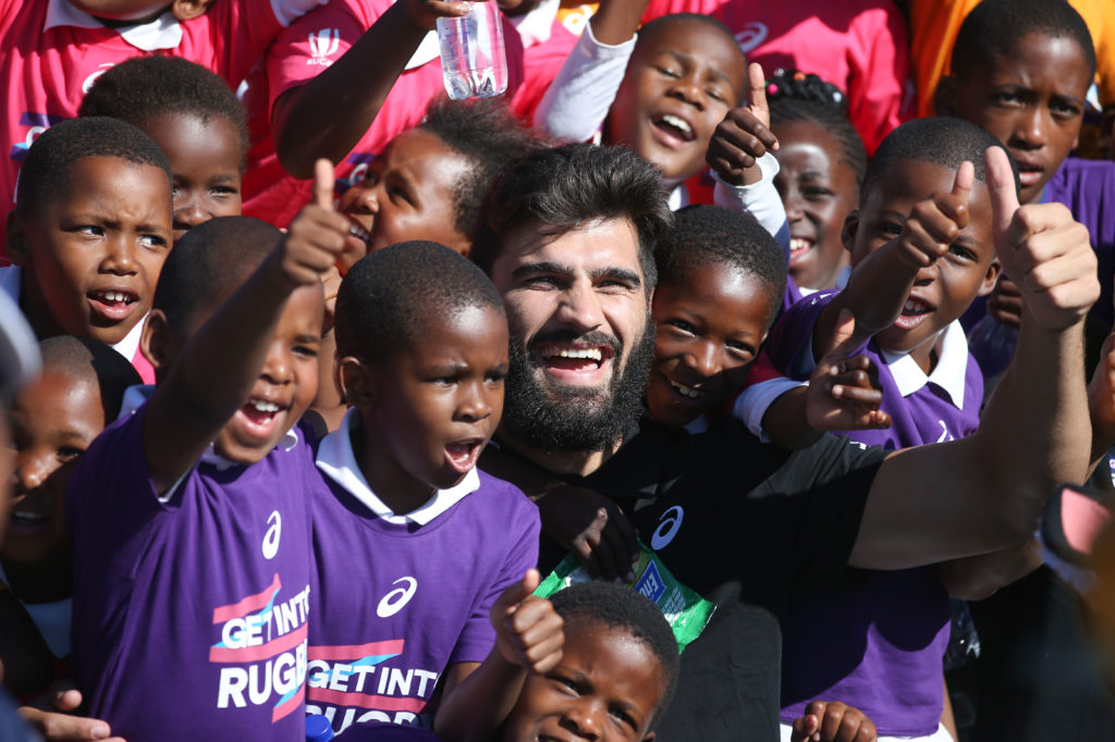 Damian de Allende at the Get Into Rugby programme