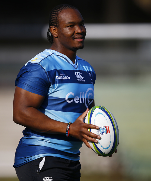 DURBAN, SOUTH AFRICA - JULY 28: Mzamo Majola during the Cell C Sharks training session at Jonsson Kings Park Stadium on July 28, 2020 in Durban, South Africa. (Photo by Steve Haag/Gallo Images)