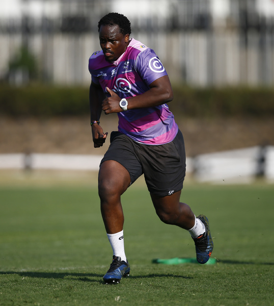 DURBAN, SOUTH AFRICA - JULY 28: Tera Mtembu during the Cell C Sharks training session at Jonsson Kings Park Stadium on July 28, 2020 in Durban, South Africa. (Photo by Steve Haag/Gallo Images)