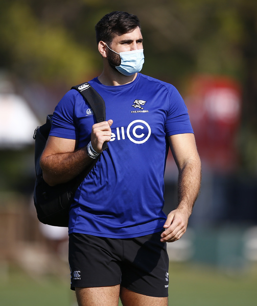 DURBAN, SOUTH AFRICA - JULY 28: Ruben van Heerden during the Cell C Sharks training session at Jonsson Kings Park Stadium on July 28, 2020 in Durban, South Africa. (Photo by Steve Haag/Gallo Images)