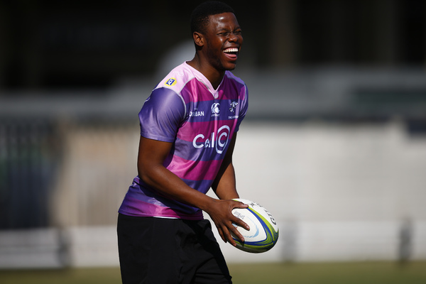 DURBAN, SOUTH AFRICA - JULY 28: Aphelele Fassi during the Cell C Sharks training session at Jonsson Kings Park Stadium on July 28, 2020 in Durban, South Africa. (Photo by Steve Haag/Gallo Images)