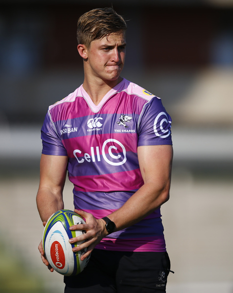 DURBAN, SOUTH AFRICA - JULY 28: Jordan Sesink-Clee during the Cell C Sharks training session at Jonsson Kings Park Stadium on July 28, 2020 in Durban, South Africa. (Photo by Steve Haag/Gallo Images)