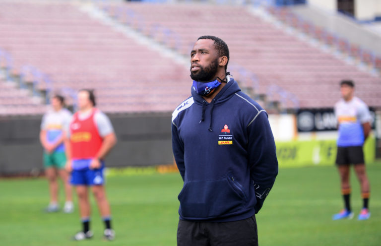 Siya Kolisi during the Stormers tribute to acknowledge those who have been affected by the Covid-19 pandemic and those who have contributed over this period at Newlands Rugby Stadium on 6 August 2020 © Ryan Wilkisky/BackpagePix