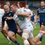 The Exeter Chiefs in action against the Sale Sharks