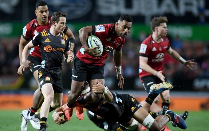 Crusaders wing Sevu Reece on the charge