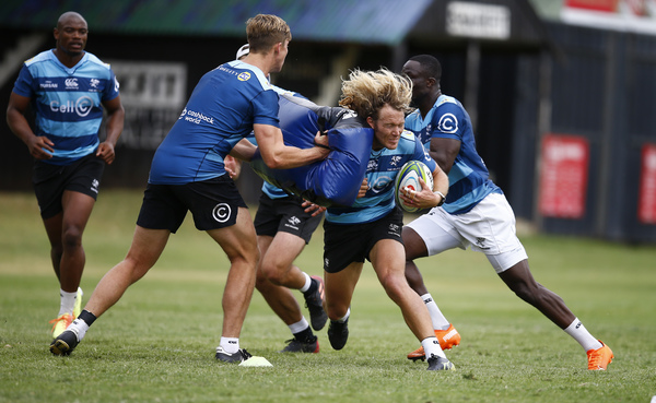 DURBAN, SOUTH AFRICA - SEPTEMBER 02: Werner Kok of the Cell C Sharks during the Cell C Sharks training session at Jonsson Kings Park Stadium on September 02, 2020 in Durban, South Africa. (Photo by Steve Haag/Gallo Images)
