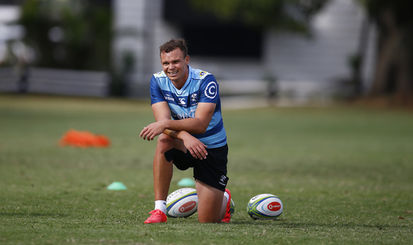 DURBAN, SOUTH AFRICA - SEPTEMBER 02: Curwin Bosch of the Cell C Sharks during the Cell C Sharks training session at Jonsson Kings Park Stadium on September 02, 2020 in Durban, South Africa. (Photo by Steve Haag/Gallo Images)