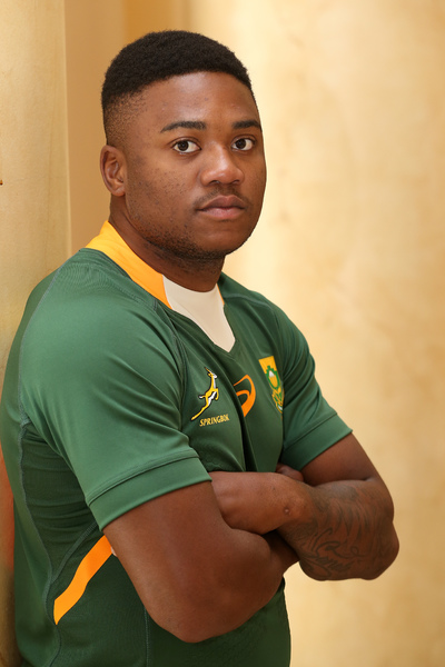 CAPE TOWN, SOUTH AFRICA - OCTOBER 02: Wandisile Simelane of Springbok Green during the Springbok Green Team Photo at Cullinan Hotel on October 02, 2020 in Cape Town, South Africa. (Photo by Shaun Roy/Gallo Images)
