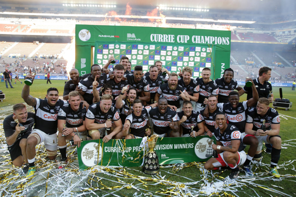 The Sharks celebrate their Currie Cup title win