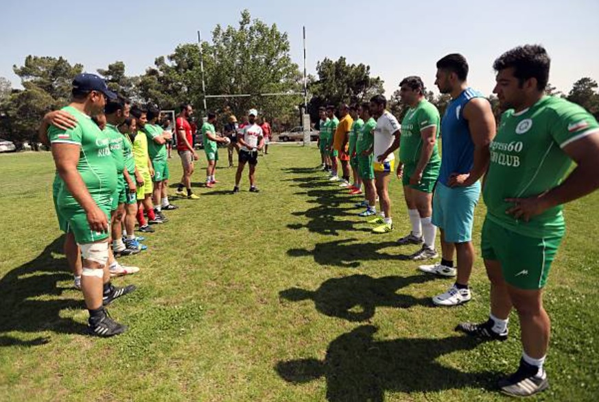 Iran rugby players during a training session