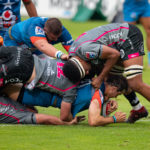 PRETORIA, SOUTH AFRICA - NOVEMBER 21: Chris Smith of the Vodacom Bulls scores a try during the Super Rugby Unlocked match between Vodacom Bulls and Phakisa Pumas at Loftus Versfeld on November 21, 2020 in Pretoria, South Africa. (Photo by Gordon Arons/Gallo Images)