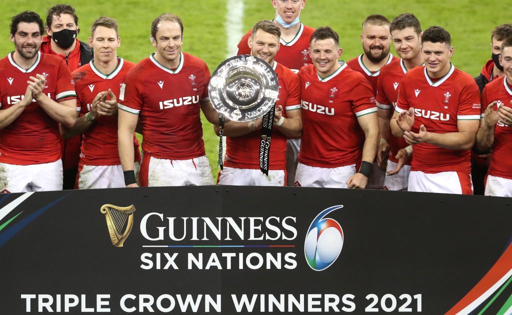 Wales celebrate their Triple Crown win