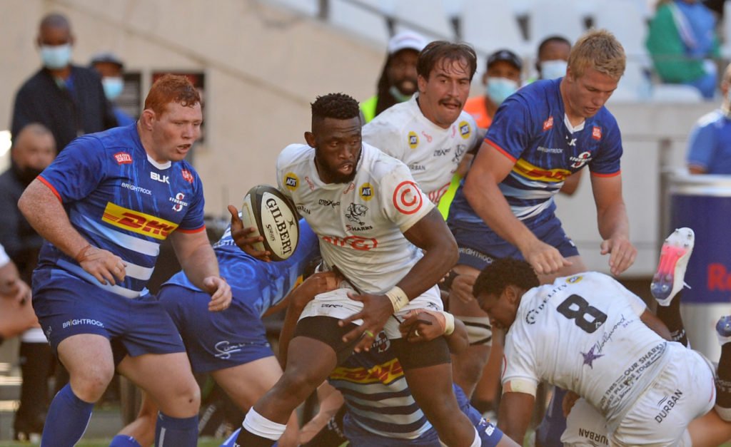 Siya Kolisi of the Sharks during the 2021 Rainbow Cup SA game between the Stormers and the Sharks at Cape Town Stadium on 1 May 2021 © Ryan Wilkisky/BackpagePix