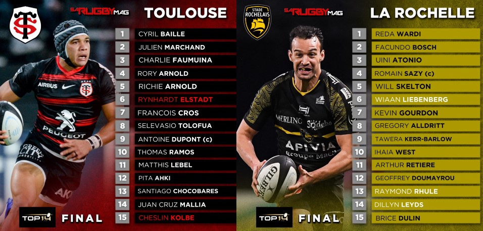 Teams: Top 14 final – Toulouse vs La Rochelle