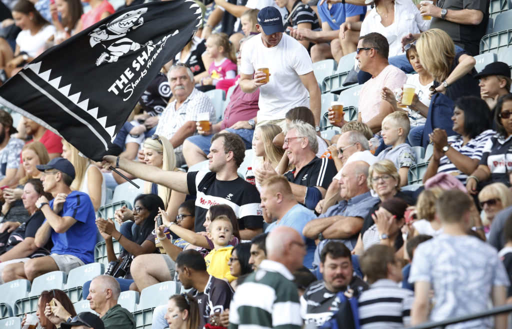 DURBAN, SOUTH AFRICA - APRIL 09: General views of fans during the 2016 Super Rugby match between Cell C Sharks and Emirates Lions at Growthpoint Kings Park on April 09, 2016 in Durban, South Africa. (Photo by