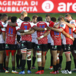Mandatory Credit: Photo by Matteo Ciambelli/INPHO/Shutterstock (12463378z) Zebre vs Emirates Lions. The Lions team huddle before the game United Rugby Championship, Stadio Sergio Lanfranchi, Parma, Italy - 24 Sep 2021