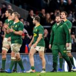 Mandatory Credit: Photo by Billy Stickland/INPHO/Shutterstock/BackpagePix (12611048bd) England vs South Africa. The Springboks dejected after the game Autumn Nations Series, Twickenham Stadium, London, England - 20 Nov 2021