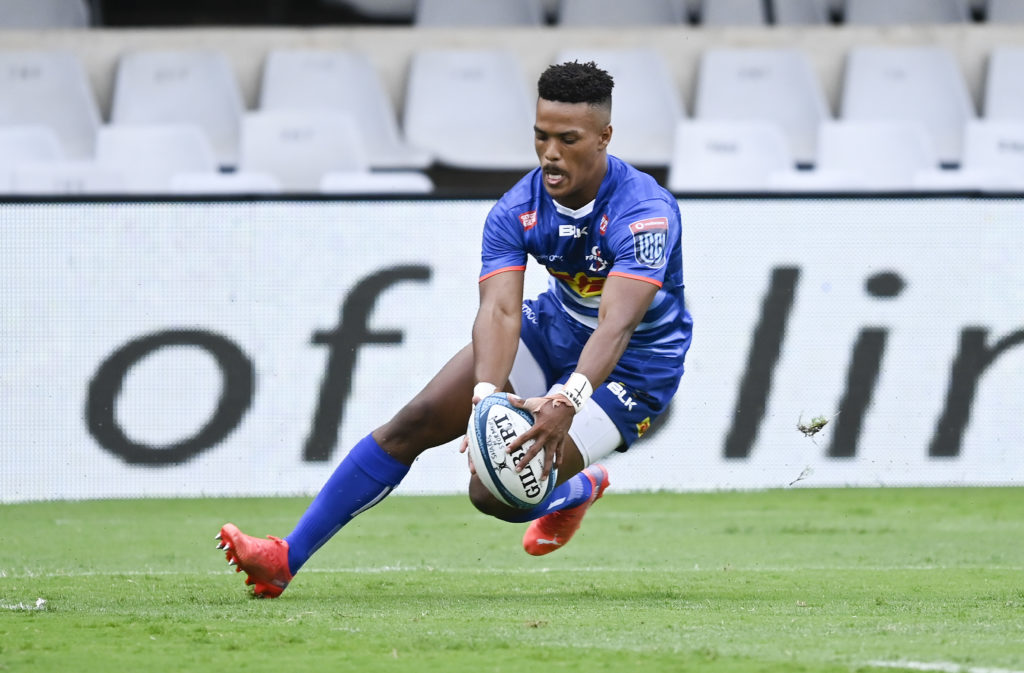 Angelo Davids of the Stormers uring the United Rugby Championship 2021/22 match between the Sharks and Stormers held at Kings Park in Durban on 29 January 2021 ©Gerhard Duraan/BackpagePix