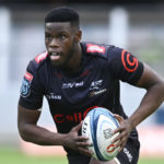 Aphelele Fassi of the Sharks during the United Rugby Championship 2021/22 match between the Sharks and Stormers held at Kings Park in Durban on 29 January 2021 ©Gerhard Duraan/BackpagePix