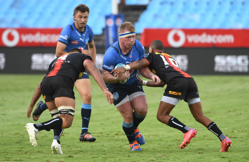 PRETORIA, SOUTH AFRICA - JANUARY 22: Jacques van Rooyen of the Bulls during the United Rugby Championship match between Vodacom Bulls and DHL Stormers at Loftus Versfeld Stadium on January 22, 2022 in Pretoria, South Africa.