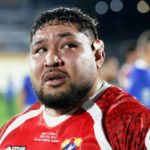 AUCKLAND, NEW ZEALAND - JULY 10: Ben Tameifuna of Tonga during the Rugby World Cup qualifier between Tonga and Manu Samoa at Mt Smart Stadium on July 10, 2021 in Auckland, New Zealand.