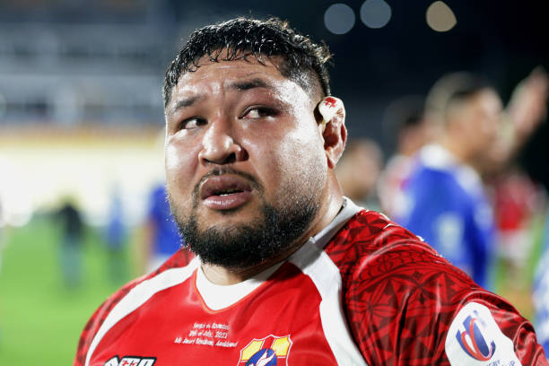 AUCKLAND, NEW ZEALAND - JULY 10: Ben Tameifuna of Tonga during the Rugby World Cup qualifier between Tonga and Manu Samoa at Mt Smart Stadium on July 10, 2021 in Auckland, New Zealand.
