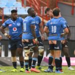 Blue Bulls players during the United Rugby Championship 2021/22 rugby match between Blue Bulls and Lions on the 05 February 2022 at Loftus Versfeld Stadium / Pic Sydney Mahlangu/BackpagePix