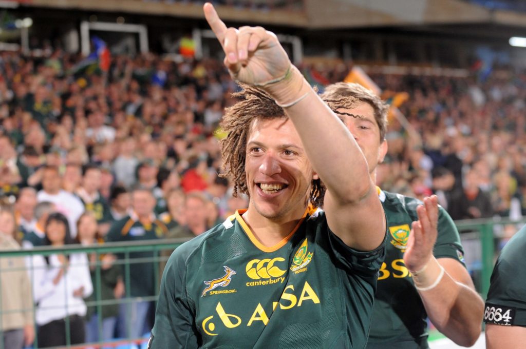 PRETORIA, SOUTH AFRICA - SEPTEMBER 29, Zane Kirchner celebrates during The Castle Rugby Championship match between South Africa and Australia at Loftus Versfeld on September 29, 2012 in Pretoria, South Africa