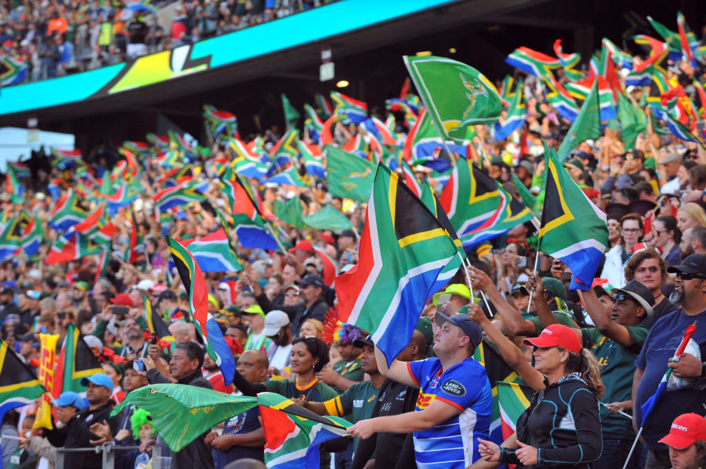 CAPE TOWN, SOUTH AFRICA - DECEMBER 15: South African Fans during day 3 of the 2019 HSBC Cape Town Sevens at Cape Town Stadium on December 15, 2019 in Cape Town, South Africa.